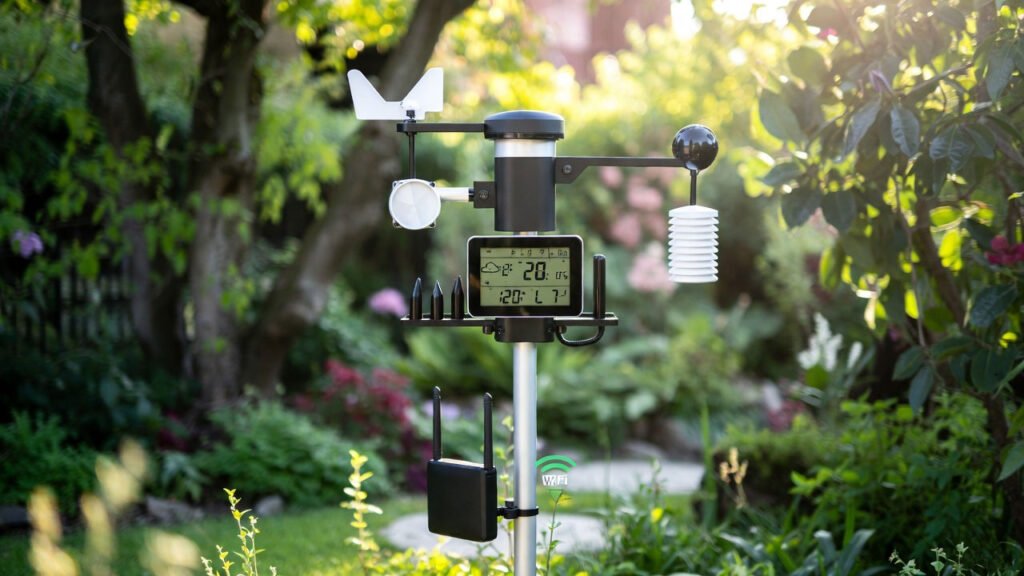 Muestra una estación meteorológica inteligente