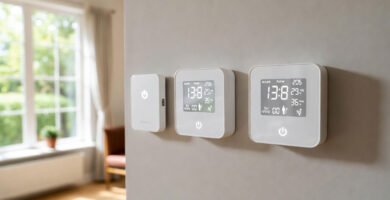 Muestra varios sensores de temperatura y humedad domóticos.