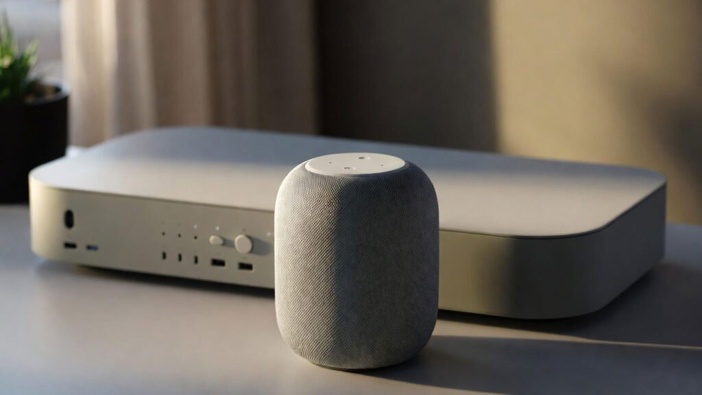 Muestra a Siri, aparato de control por voz