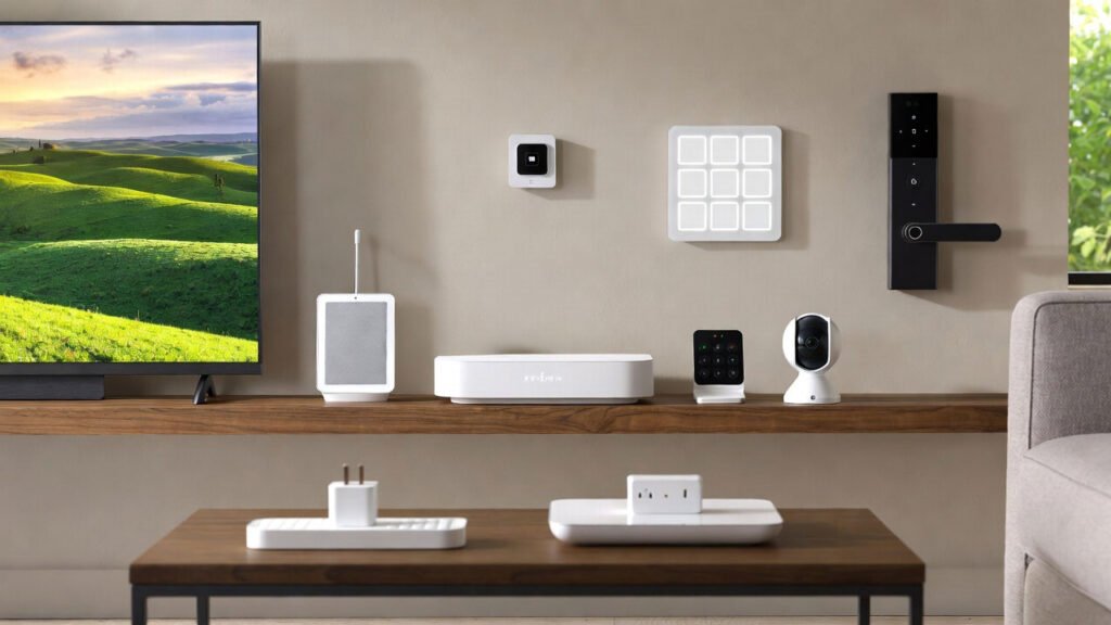 Muestra hub domótico universal y parte de los elementos que controla