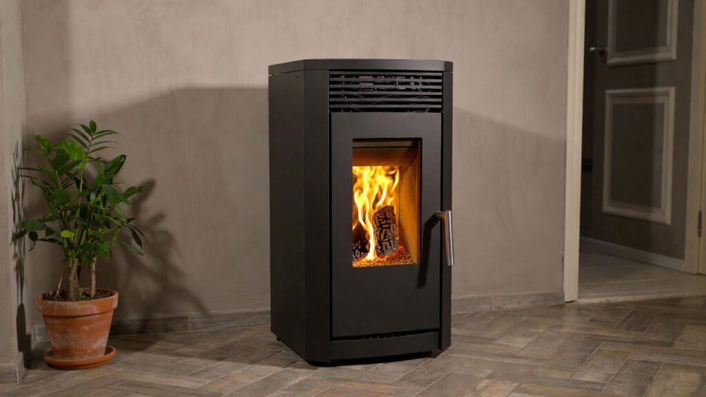 Muestra una estufa de pellet con wifi