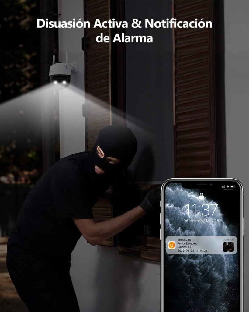 Muestra la imagen de visión nocturna de la cámara Imou Ranger 2