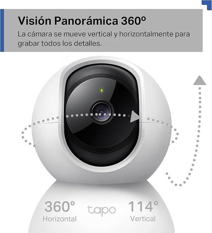 Muestra  la visión panorámica de 360º de la cámara tapo C210